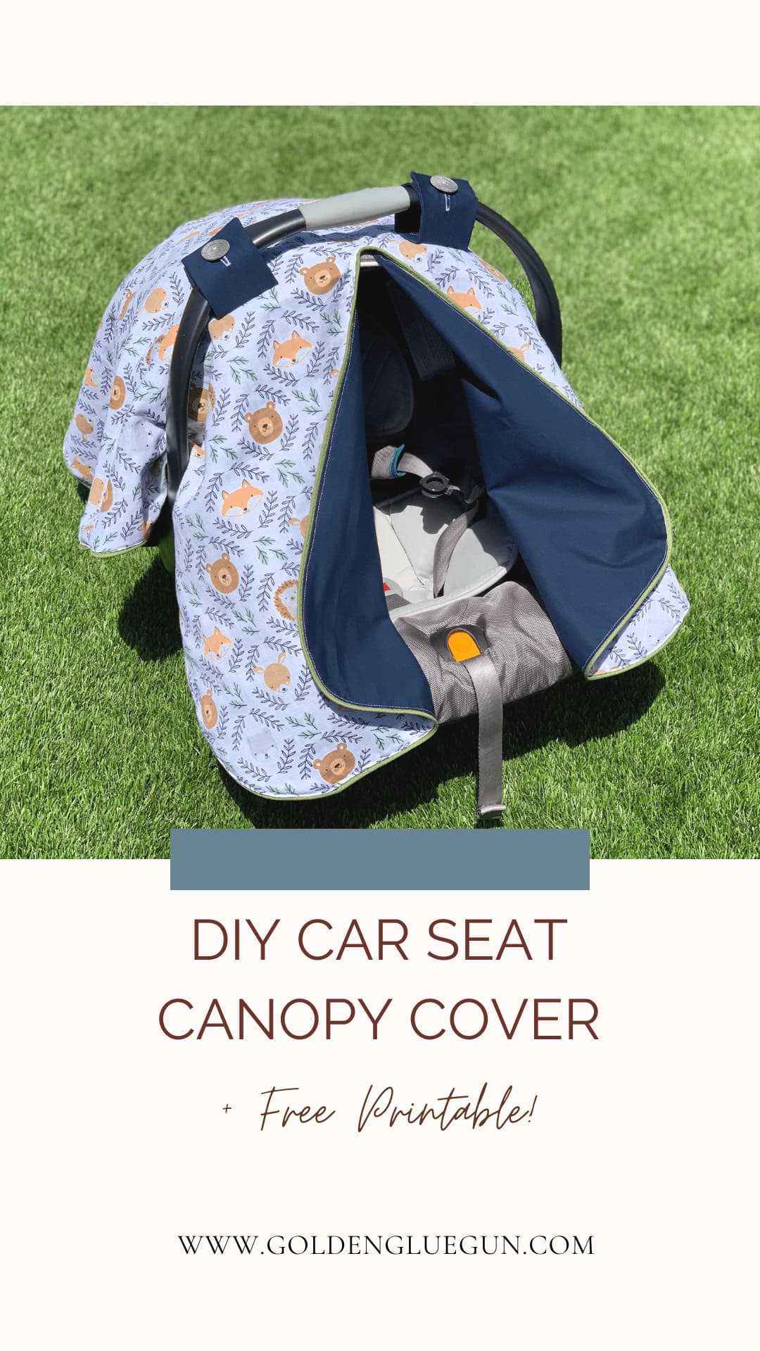 DIY Car Seat Canopy Cover Free Printable Golden Gluegun